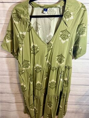 Old Navy Olive Green Floral Maxi Dress